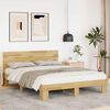 vidaXL Massivholzbett mit Kopfteil ohne Matratze 150x200 cm Eichenholz