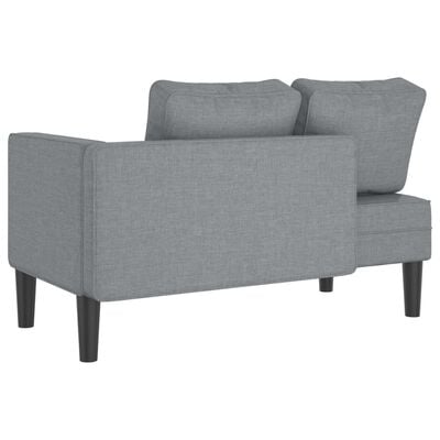 vidaXL Chaiselongue mit Kissen Hellgrau Stoff