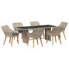 vidaXL Garten Essgruppe 7 pcs Hellgrau Poly-Rattan