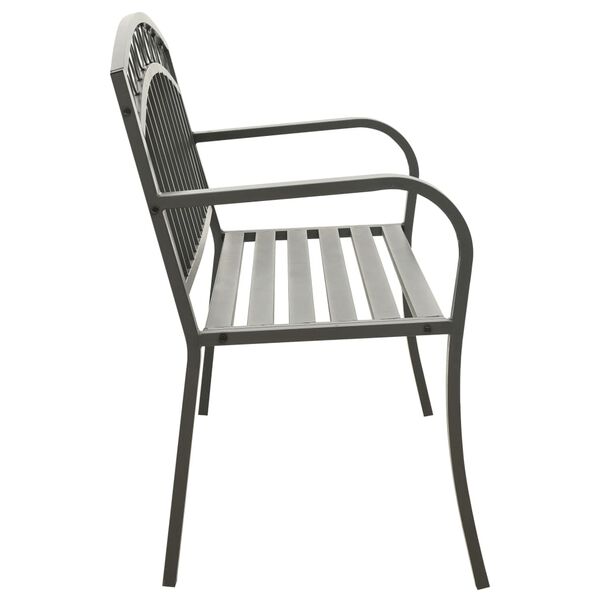 vidaXL Gartenbank 125 cm Stahl Grau