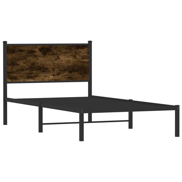 vidaXL Metallbett ohne Matratze R&auml;uchereiche 100x190 cm