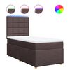vidaXL Boxspringbett mit Matratze Dunkelbraun 90x190 cm Stoff