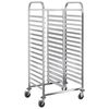 vidaXL Tablettwagen mit 32 GN-Beh&auml;ltern 75x55x162,5 cm Edelstahl