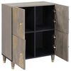vidaXL Sideboard Grau und Gold 60 x 33 x 75 cm Massivholz Mango