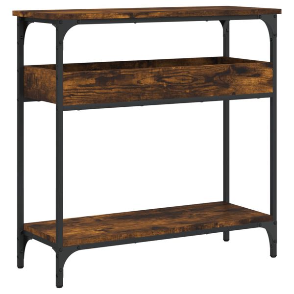 vidaXL Konsolentisch mit Ablage R&auml;uchereiche 75x29x75cm Holzwerkstoff