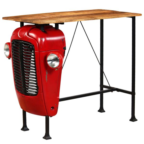 vidaXL Bartisch Traktor Mangoholz Massiv Rot 60 x 120 x 107 cm