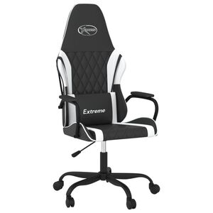 vidaXL Gaming-Stuhl Schwarz und Wei&szlig; Kunstleder