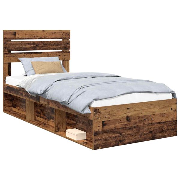 vidaXL Bettrahmen Altholz 100 x 200 cm Massives Kiefernholz