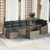 vidaXL Gartensofa-set mit Kissen mit Speicher 8 pcs Grau Poly-Rattan
