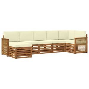 vidaXL Outdoor-Sofagarnitur 6 stk. Natur und Creme