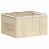 vidaXL Aufbewahrungsbox mit transparentem Oberfenster Creme Vliesstoff