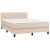vidaXL Boxspringbett mit Matratze & LED Cappuccino-Braun 140x190cm