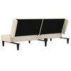 vidaXL Schlafsofa 2-Sitzer mit Hocker Creme Mikrofasergewebe
