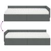 vidaXL Eckbettgestell mit Matratze Sonstiges 2 pcs Grau Stoff