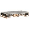 vidaXL Outdoor-Sofagarnitur mit Kissen 11 pcs Nat&uuml;rlich und Hellgrau