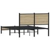 vidaXL Metallbett ohne Matratze Sonoma-Eiche 120x200 cm