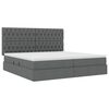 vidaXL Bett mit Stauraum und LED Dunkelgrau 200 x 200 cm Polyester