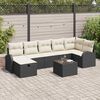 vidaXL Garten-Sofa-Set mit Kissen 8 pcs Schwarz Poly Rattan