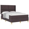 vidaXL Boxspringbett mit Matratze Dunkelbraun 140 x 200 cm Stoff