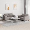 vidaXL 2-tlg. Sofagarnitur mit Kissen Taupe Stoff
