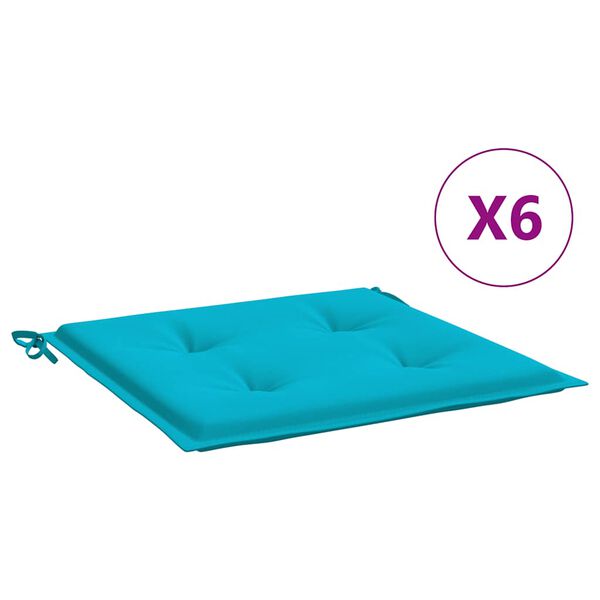 vidaXL Gartenstuhl-Kissen 6 Stk. T&uuml;rkis 50x50x4 cm Stoff