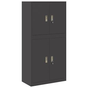 vidaXL Aufbewahrungsschrank 2 stk. Schwarz 80 x 40 x 160 cm Stahl