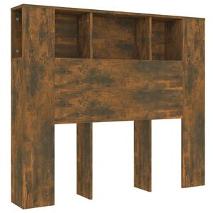 vidaXL Kopfteil mit Ablagen R&auml;uchereiche 120x18,5x102,5 cm
