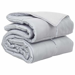 vidaXL Ganzjahresbettdecke Silber 200 x 135 cm Satin und Mikrofaser