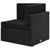 vidaXL 5-tlg. Garten-Lounge-Set mit Kissen Schwarz Poly Rattan