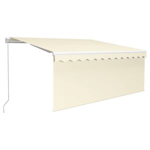 vidaXL Markise Manuell Einziehbar mit Rollo & LED 3x2,5 m Creme