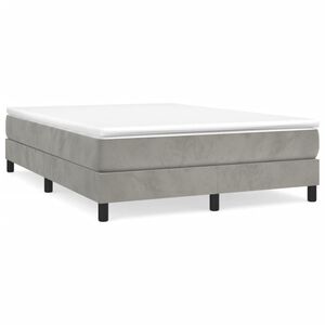 vidaXL Boxspringbettgestell Hellgrau 140x200 cm Samt