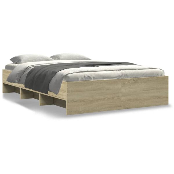 vidaXL Bettgestell ohne Matratze Sonoma-Eiche 120x200 cm Holzwerkstoff