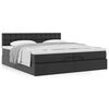 vidaXL Ottoman-Bett mit Matratzen Schwarz 200x200 cm Kunstleder