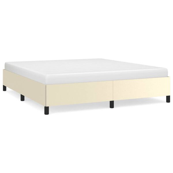 vidaXL Bettgestell Creme 180x200 cm Kunstleder