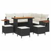 vidaXL Gartensofa-set mit Kissen 10 pcs Schwarz und Creme Poly-Rattan