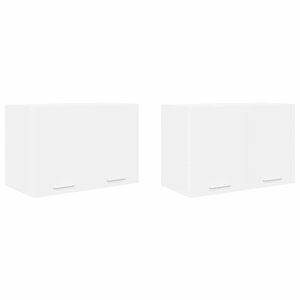 vidaXL H&auml;ngeschrank mit T&uuml;r 2 pcs Wei&szlig; 60 x 31 x 40 cm Holzwerkstoff