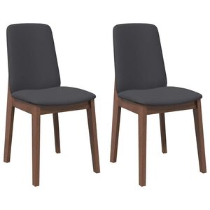 vidaXL Esszimmerst&uuml;hle mit Kissen 2 Stk. Braun Massivholz Gummibaum