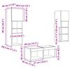 vidaXL TV-Wandregale 4 pcs Schwarz Eichen-Optik Holzwerkstoff