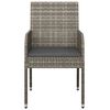 vidaXL Gartenst&uuml;hle mit Kissen 2 Stk. Poly Rattan Grau