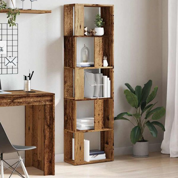 vidaXL B&uuml;cherschrank Altholz-Optik 45x24x159 cm Holzwerkstoff