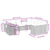 vidaXL 10-tlg. Garten-Sofagarnitur mit Kissen Beige Poly Rattan
