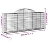 vidaXL Gabionen mit Hochbogen 6 Stk. 200x30x80/100 cm Verzinktes Eisen