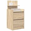 vidaXL Nachttische mit 2 Schubladen 2 Stk. Sonoma-Eiche 38x34x80 cm