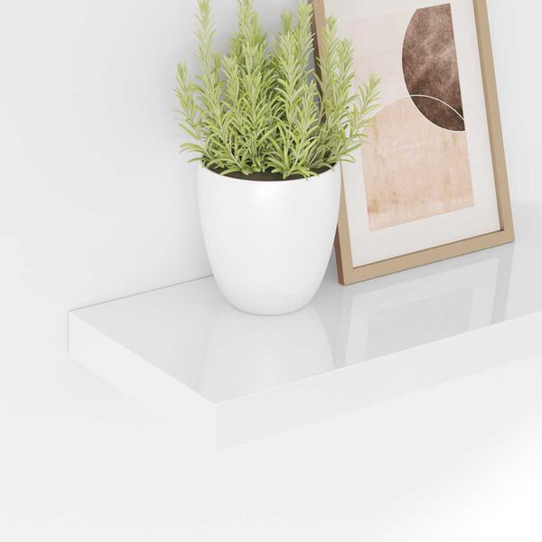 vidaXL Schweberegal Hochglanz-Wei&szlig; 40x23x3,8 cm MDF