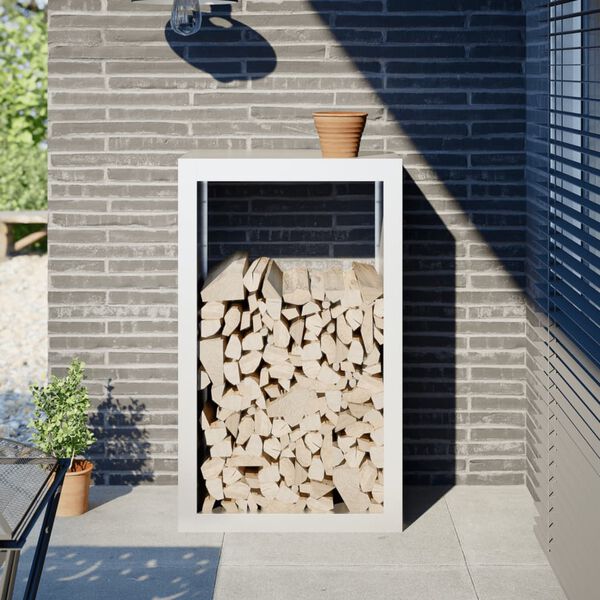 vidaXL Brennholzregal Wei&szlig; 60x40x100 cm Stahl