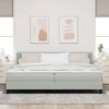 vidaXL Boxspringbett mit Matratze Hellgrau 200 x 200 cm Polyester