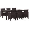 vidaXL Garten Essgruppe 7 pcs Braun Polypropylen