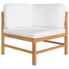vidaXL 4-Sitzer-Gartensofa mit Creme Kissen Massivholz Teak