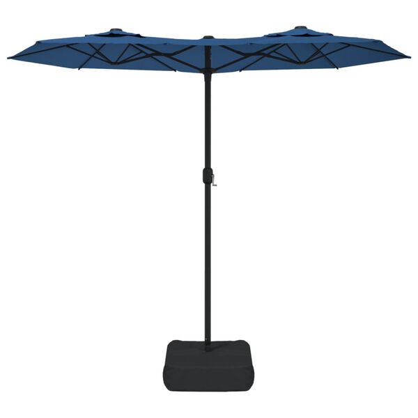vidaXL Doppel-Sonnenschirm Azurblau 316x145 cm