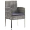 vidaXL 7-tlg. Garten-Essgruppe Poly Rattan Anthrazit und Grau